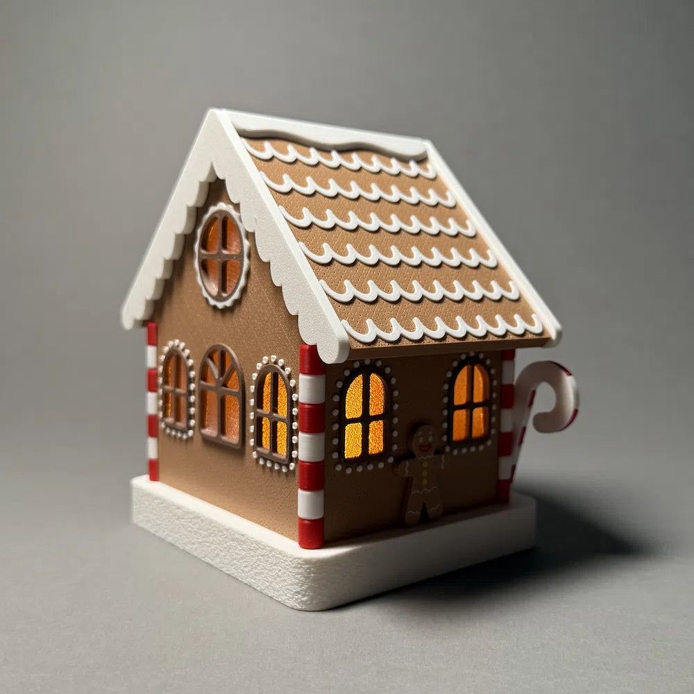 Gingerbread house puzzle with lights
