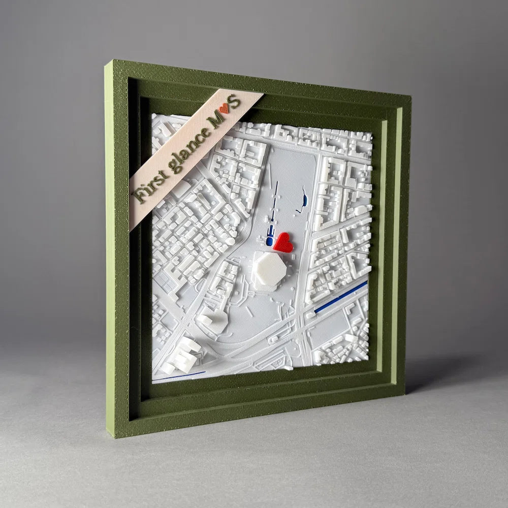 Framed 3d printed map