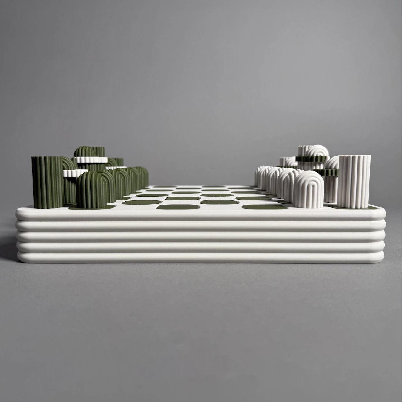 Minimalistic green and white chess by Mads 3D Prints